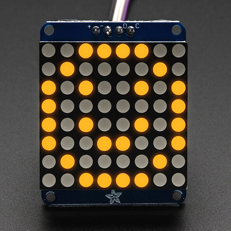 Adafruit Small 1.2" 8x8 LED Matrix w/I2C Backpack - Yellow