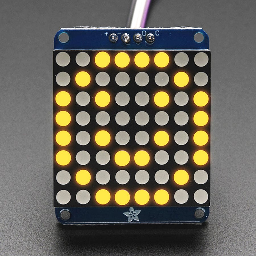 Adafruit Small 1.2" 8x8 LED Matrix with I2C Backpack - Yellow