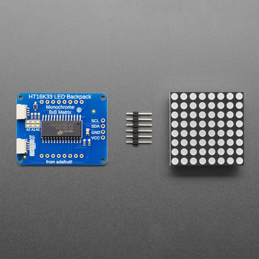 Adafruit Small 1.2" 8x8 LED Matrix with I2C Backpack - Yellow
