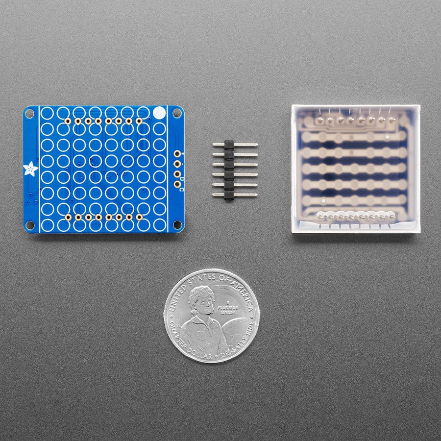 Adafruit Small 1.2" 8x8 LED Matrix with I2C Backpack - Yellow