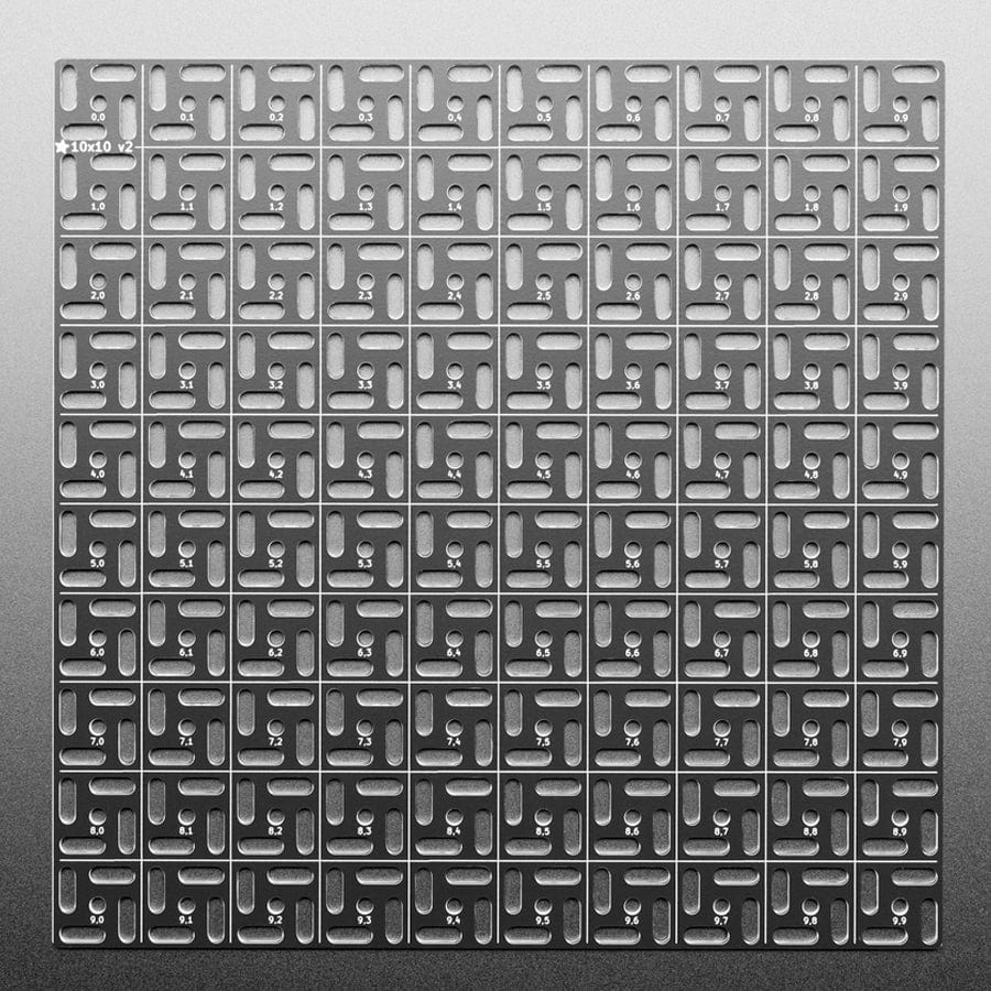 Adafruit Swirly Aluminum Mounting Grid for 0.1" Spaced PCBs - 10x10 - The Pi Hut