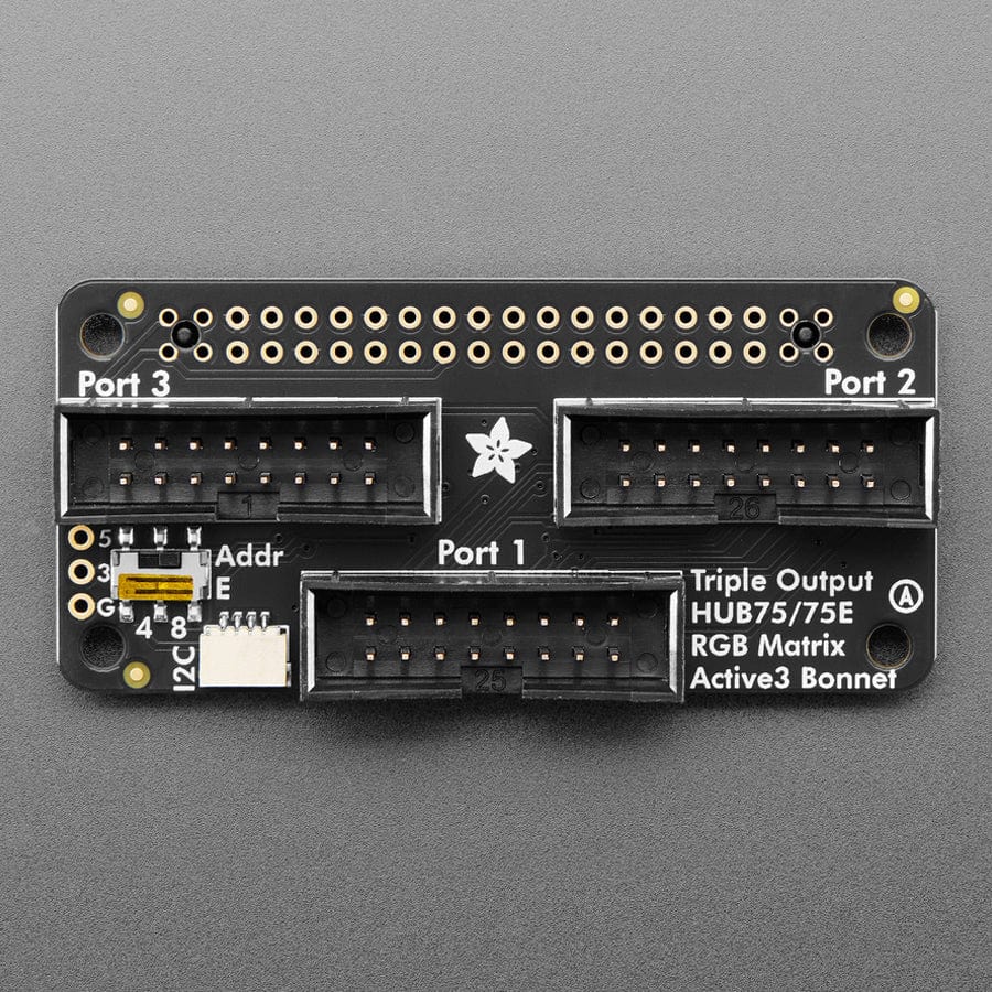 Adafruit Triple LED Matrix Bonnet for Raspberry Pi - For HUB75 by Adafruit - The Pi Hut