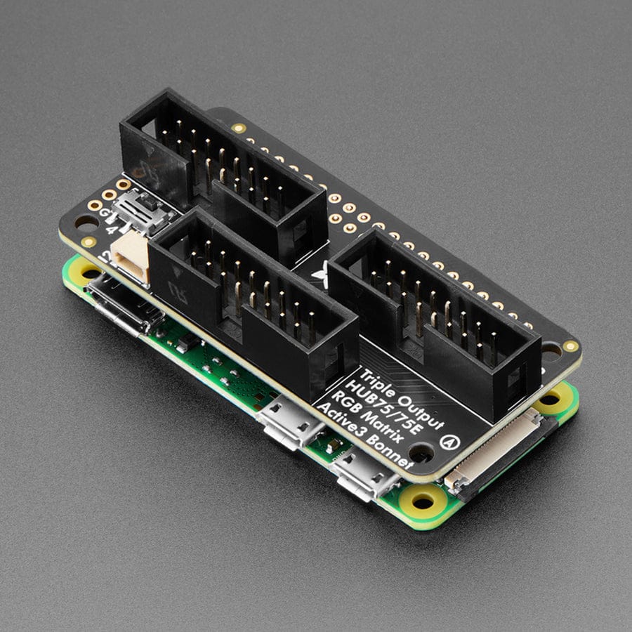 Adafruit Triple LED Matrix Bonnet for Raspberry Pi - For HUB75 by Adafruit - The Pi Hut