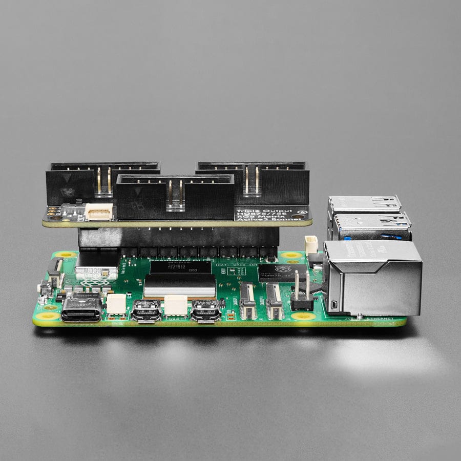 Adafruit Triple LED Matrix Bonnet for Raspberry Pi - For HUB75 by Adafruit - The Pi Hut