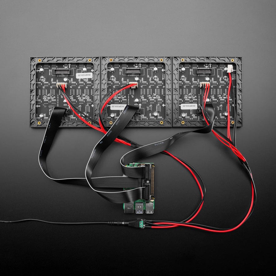 Adafruit Triple LED Matrix Bonnet for Raspberry Pi - For HUB75 by Adafruit - The Pi Hut