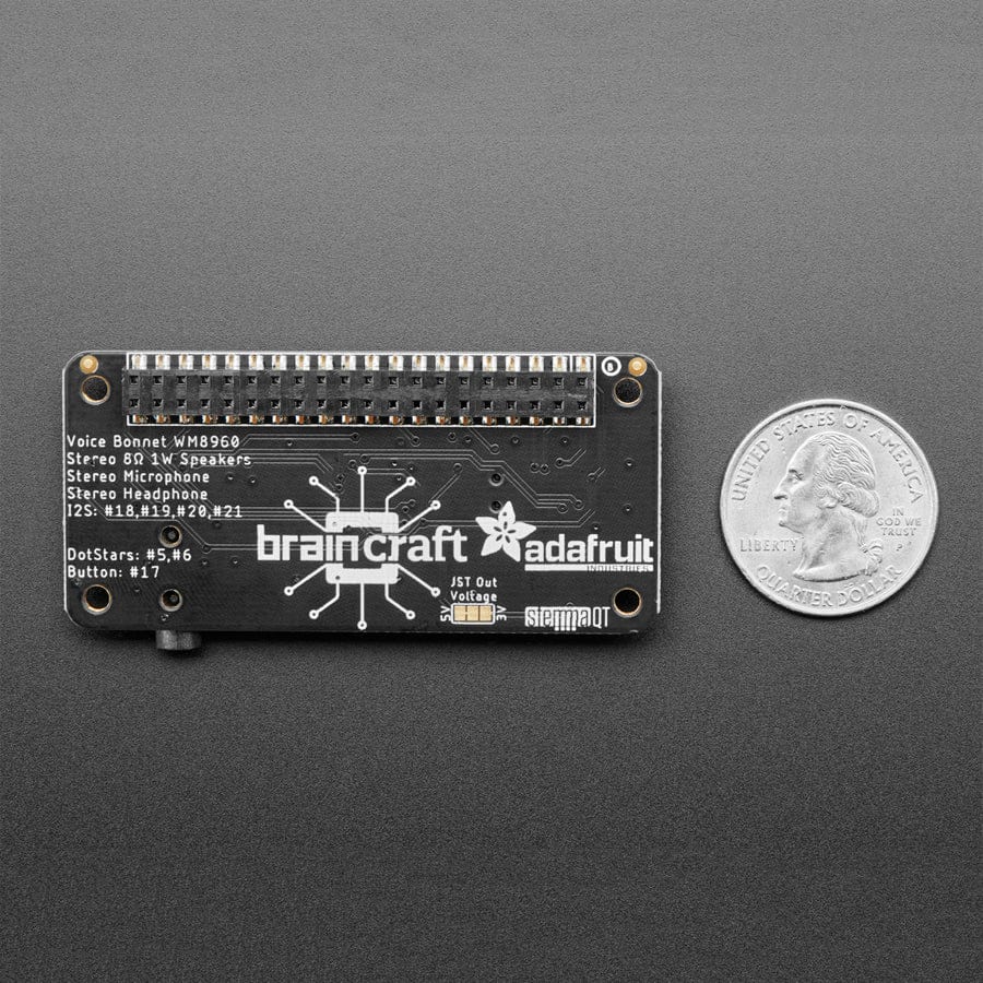 Adafruit Voice Bonnet for Raspberry Pi - Two Speakers + Two Mics - The Pi Hut