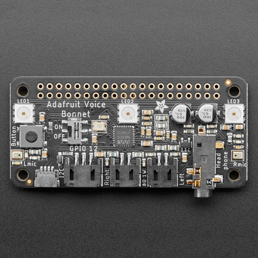 Adafruit Voice Bonnet for Raspberry Pi - Two Speakers + Two Mics - The Pi Hut