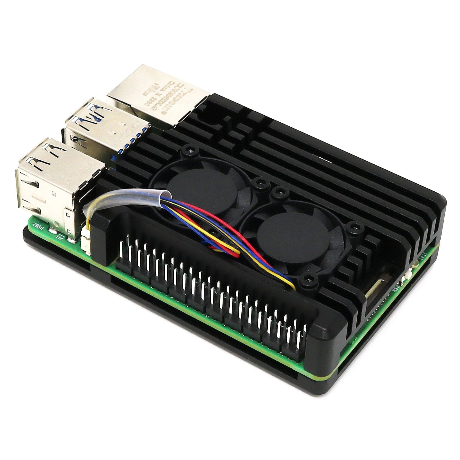 Aluminium Armour Dual-Fan Heatsink Case for Raspberry Pi 5 - The Pi Hut