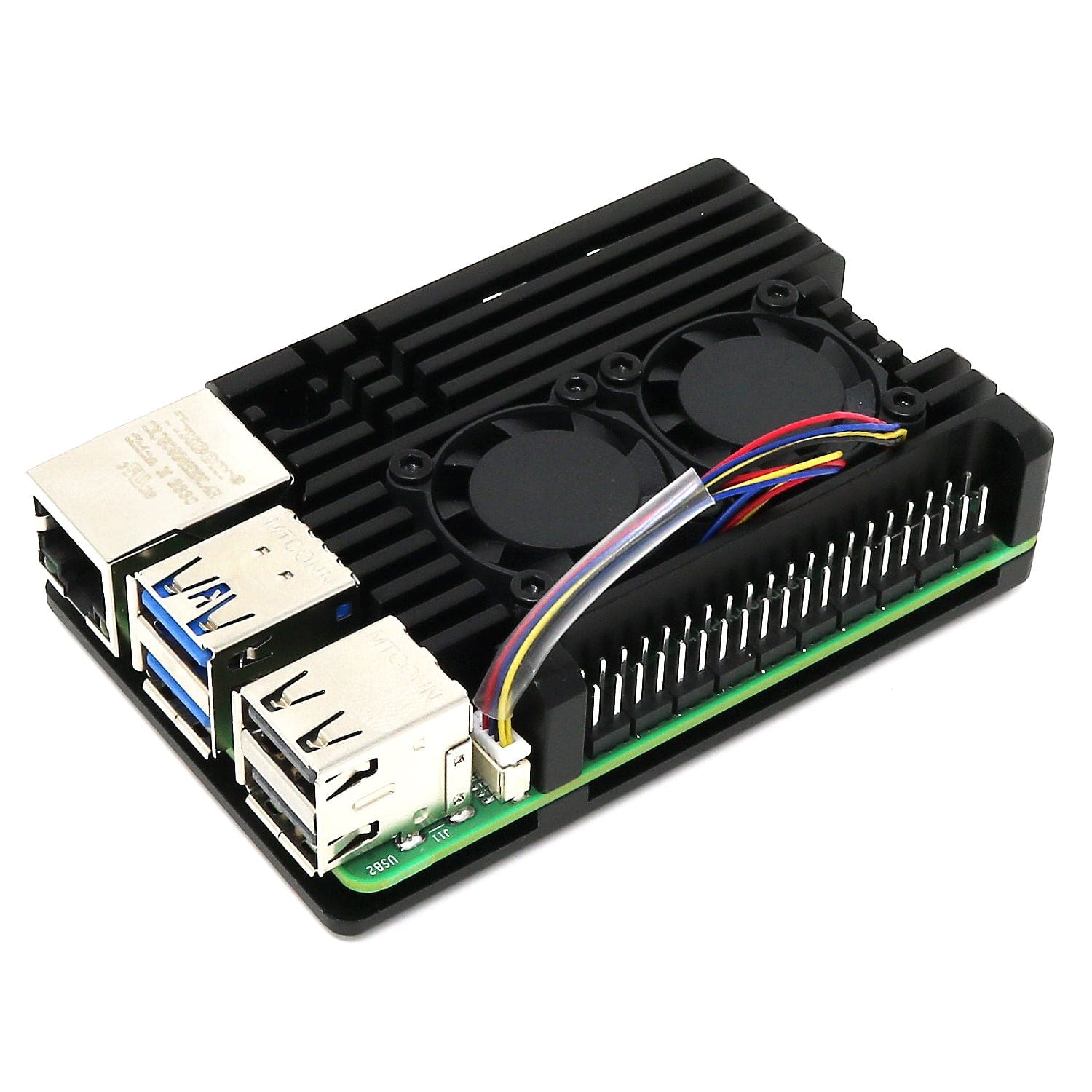 Aluminium Armour Dual-Fan Heatsink Case for Raspberry Pi 5 - The Pi Hut