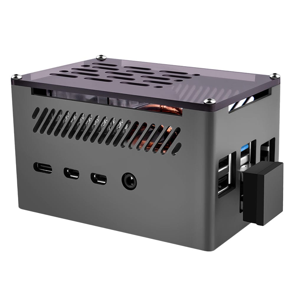 Aluminium Pi 4 NAS Case with Low-Profile ICE Tower Cooler - The Pi Hut