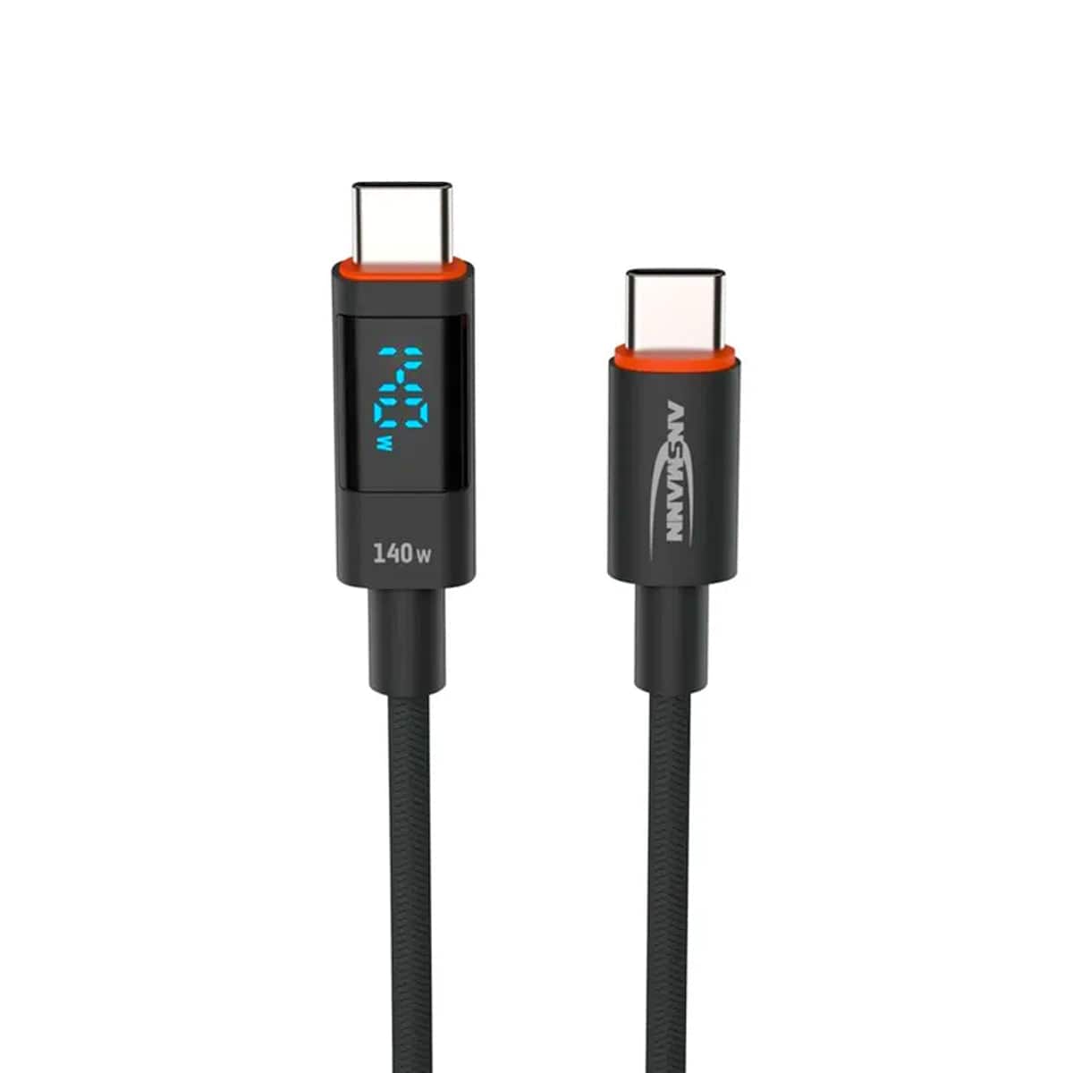 ANSMANN USB-C Charging Cable with Display - 2m 140W - The Pi Hut