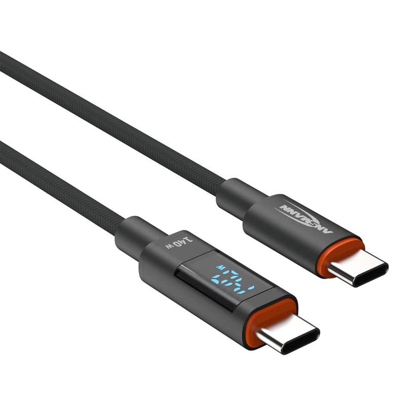 ANSMANN USB-C Charging Cable with Display - 2m 140W - The Pi Hut