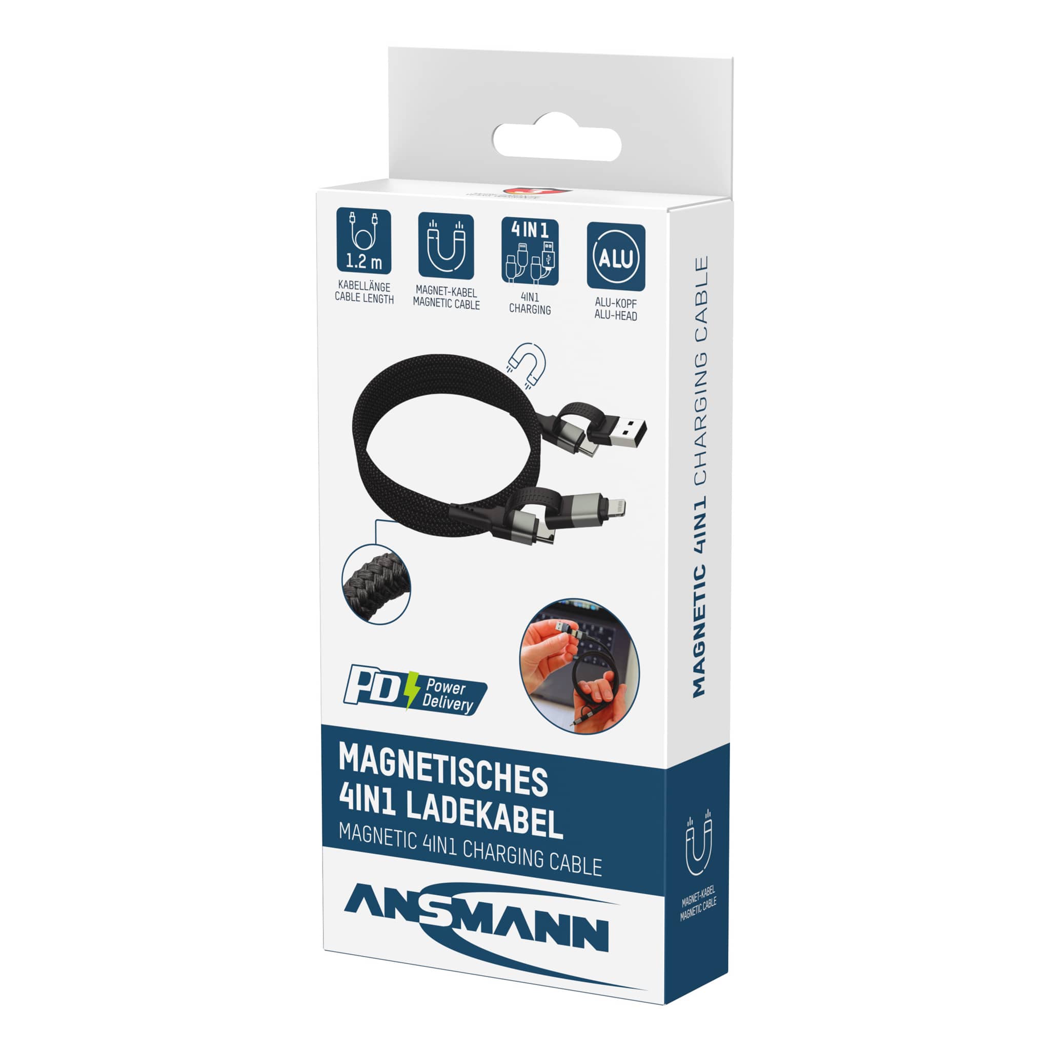 ANSMANN Magnetic 4-in-1 Charging Cable by ANSMANN - The Pi Hut
