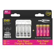 Ansmann Pure Power Combo - 4 x AA Batteries + Charging Module by ANSMANN - The Pi Hut