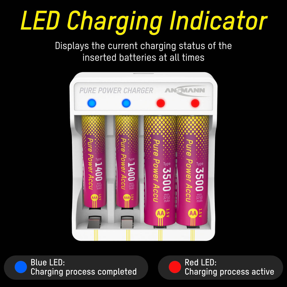 Ansmann Pure Power Combo - 4 x AAA Batteries + Charging Module by ANSMANN - The Pi Hut