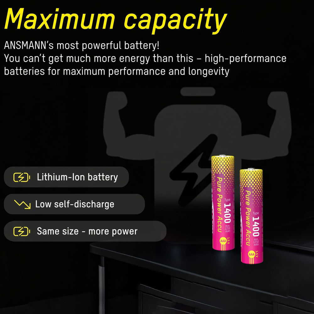 Ansmann Pure Power Combo - 4 x AAA Batteries + Charging Module by ANSMANN - The Pi Hut
