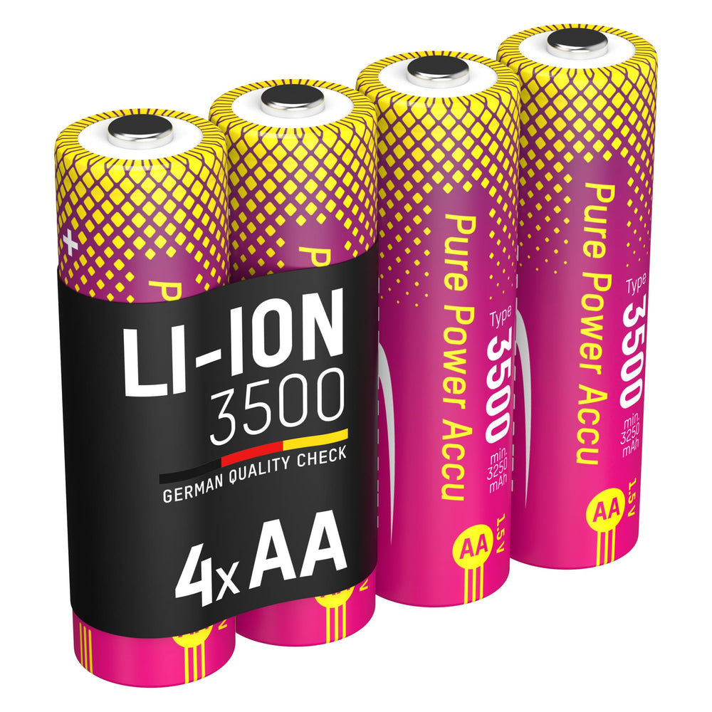 Ansmann Pure Power Li-Ion Batteries - AA 1.5V 3500mAh - Pack of 4 by ANSMANN - The Pi Hut