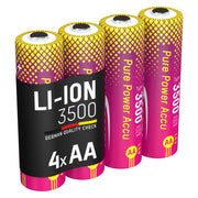 Ansmann Pure Power Li-Ion Batteries - AA 1.5V 3500mAh - Pack of 4 by ANSMANN - The Pi Hut