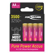 Ansmann Pure Power Li-Ion Batteries - AA 1.5V 3500mAh - Pack of 4 by ANSMANN - The Pi Hut