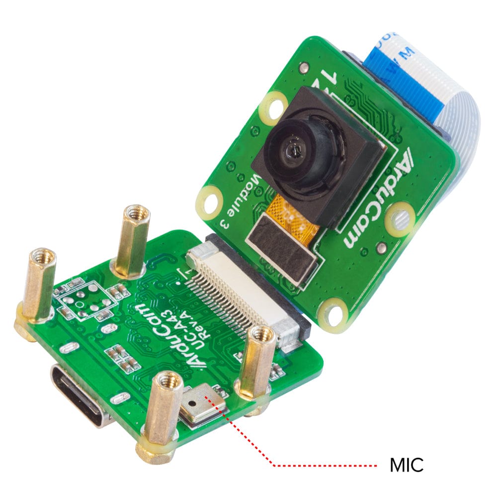 Arducam Wide Angle 12MP IMX708 USB-C UVC Fixed-Focus Camera Module with Microphone - The Pi Hut