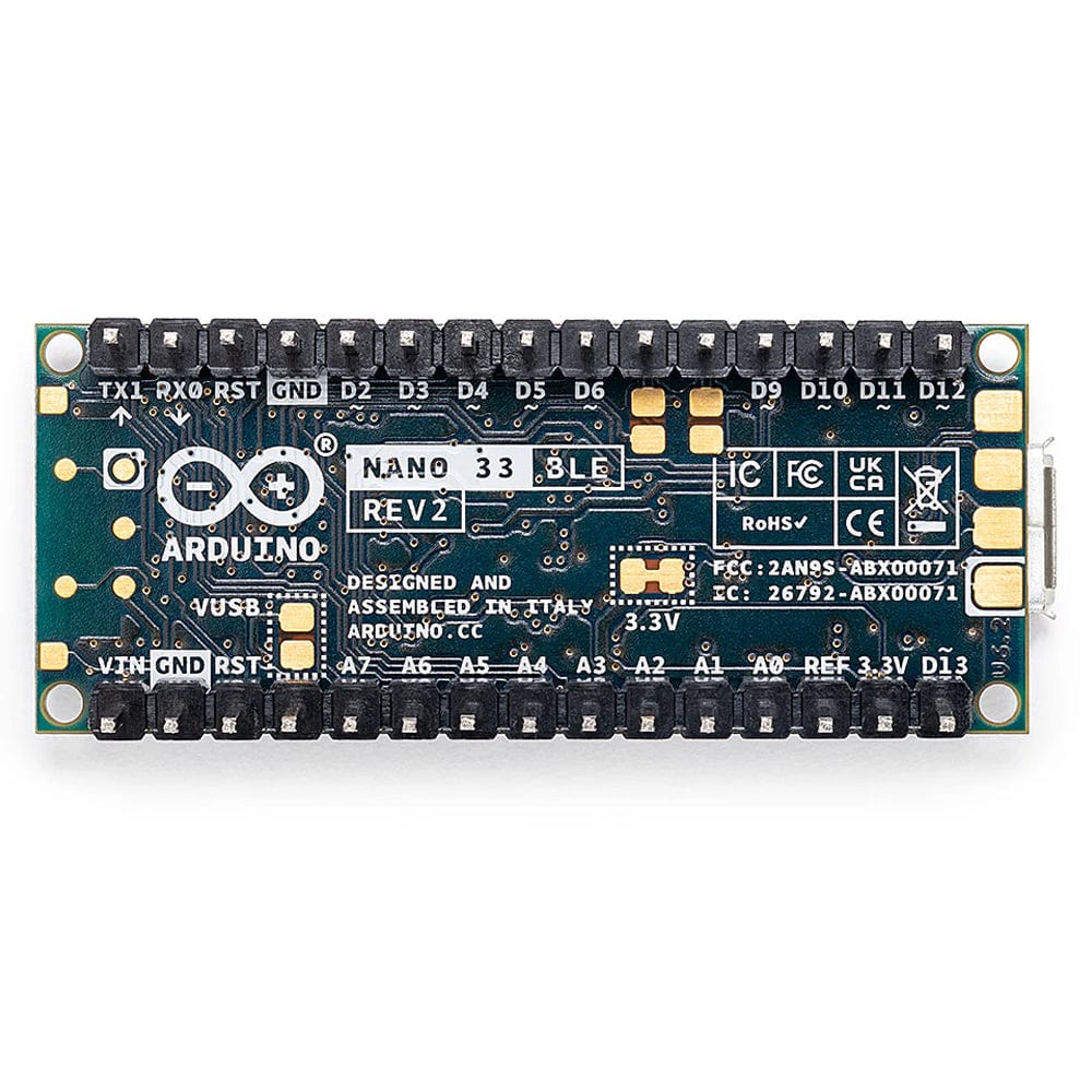 Arduino Nano 33 BLE Rev2 (with headers)