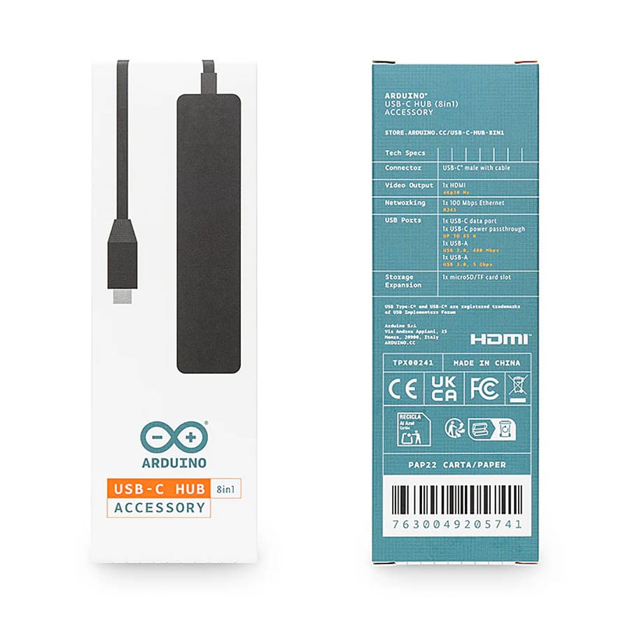 Arduino USB-C Hub (8-in-1) by Arduino - The Pi Hut