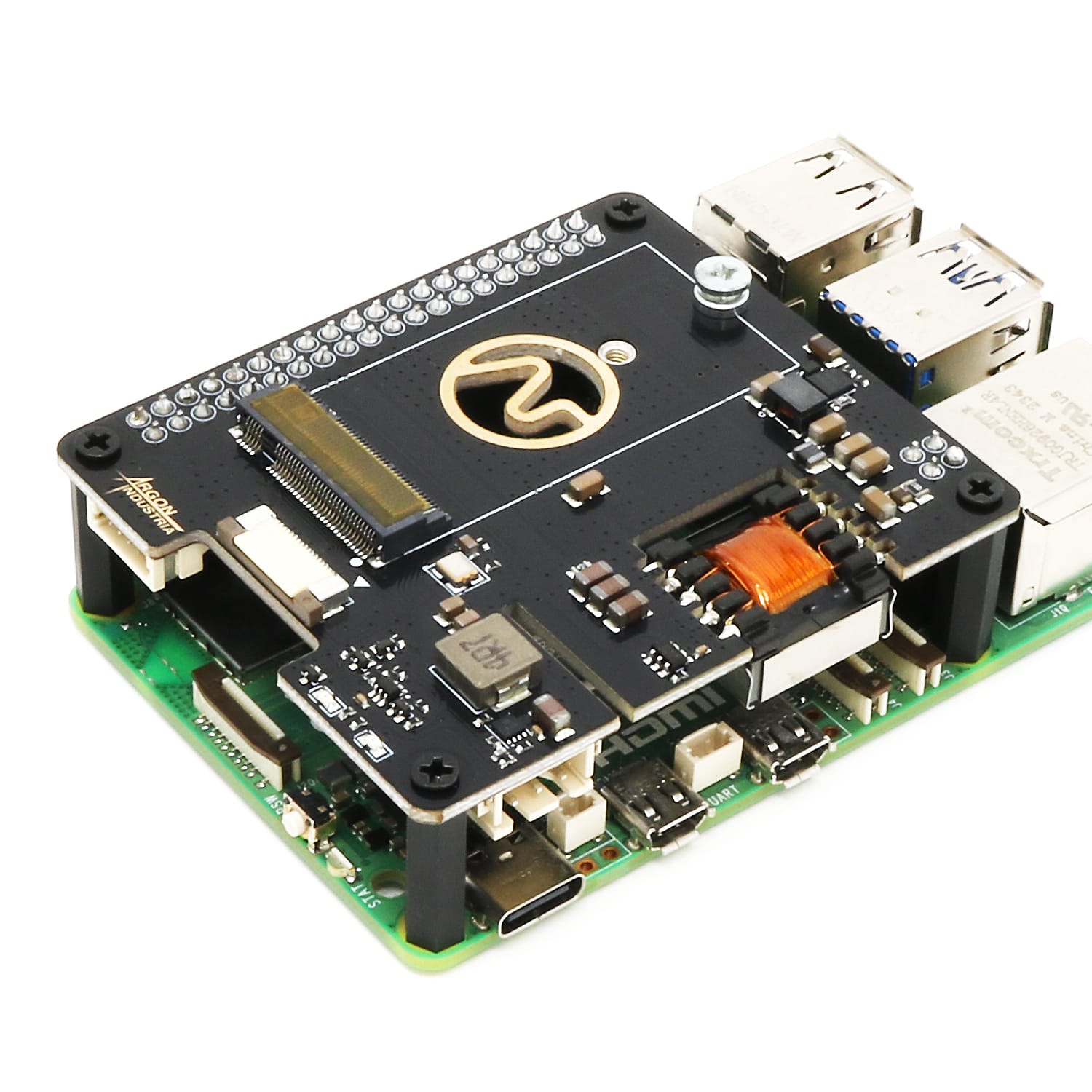 Argon Industria PoE+ HAT with NVMe by Argon40 - The Pi Hut