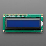 Assembled Standard LCD 16x2 + extras - White on Blue by Adafruit - The Pi Hut