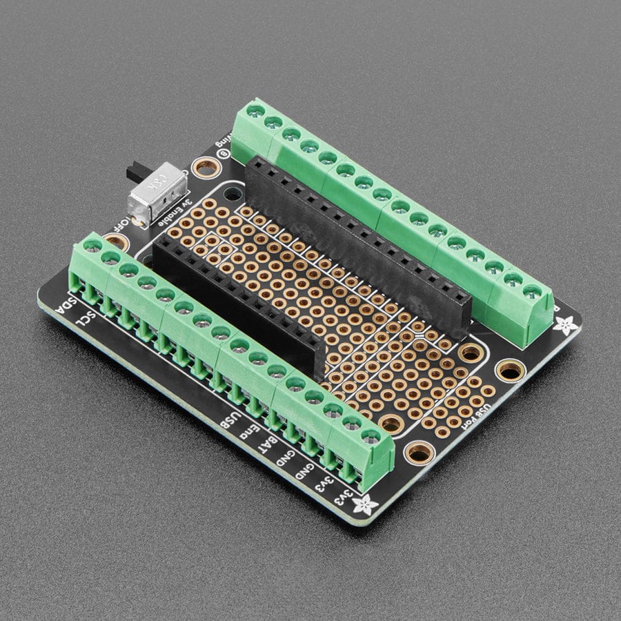 Assembled Terminal Block Breakout FeatherWing for all Feathers by Adafruit - The Pi Hut