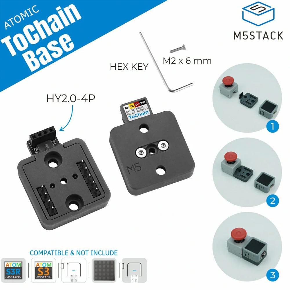 Atomic toChain Base by M5Stack - The Pi Hut