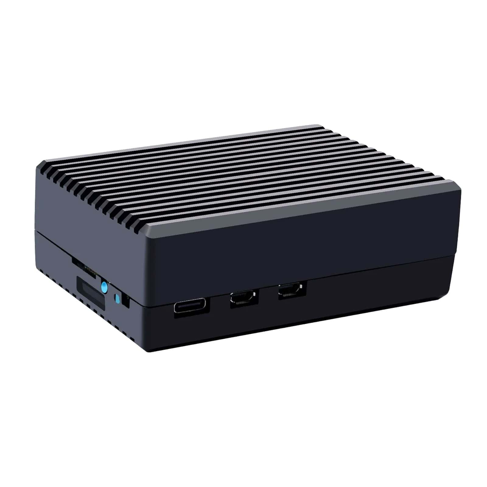 Black Aluminum Passive Cooling Case for Raspberry Pi 5 - The Pi Hut