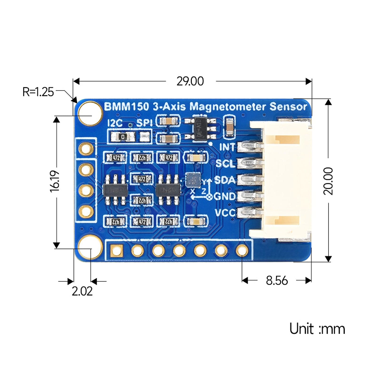 BMM150 3-Axis Magnetometer Sensor - The Pi Hut