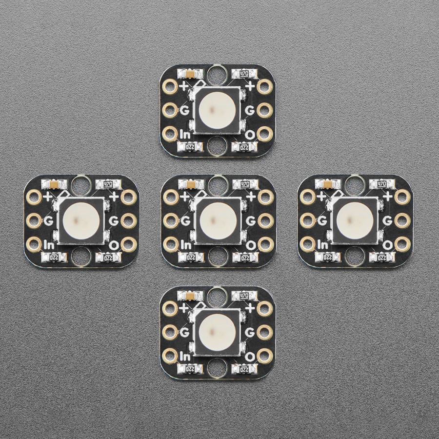 Breadboard-friendly RGB Smart NeoPixel - Pack of 5