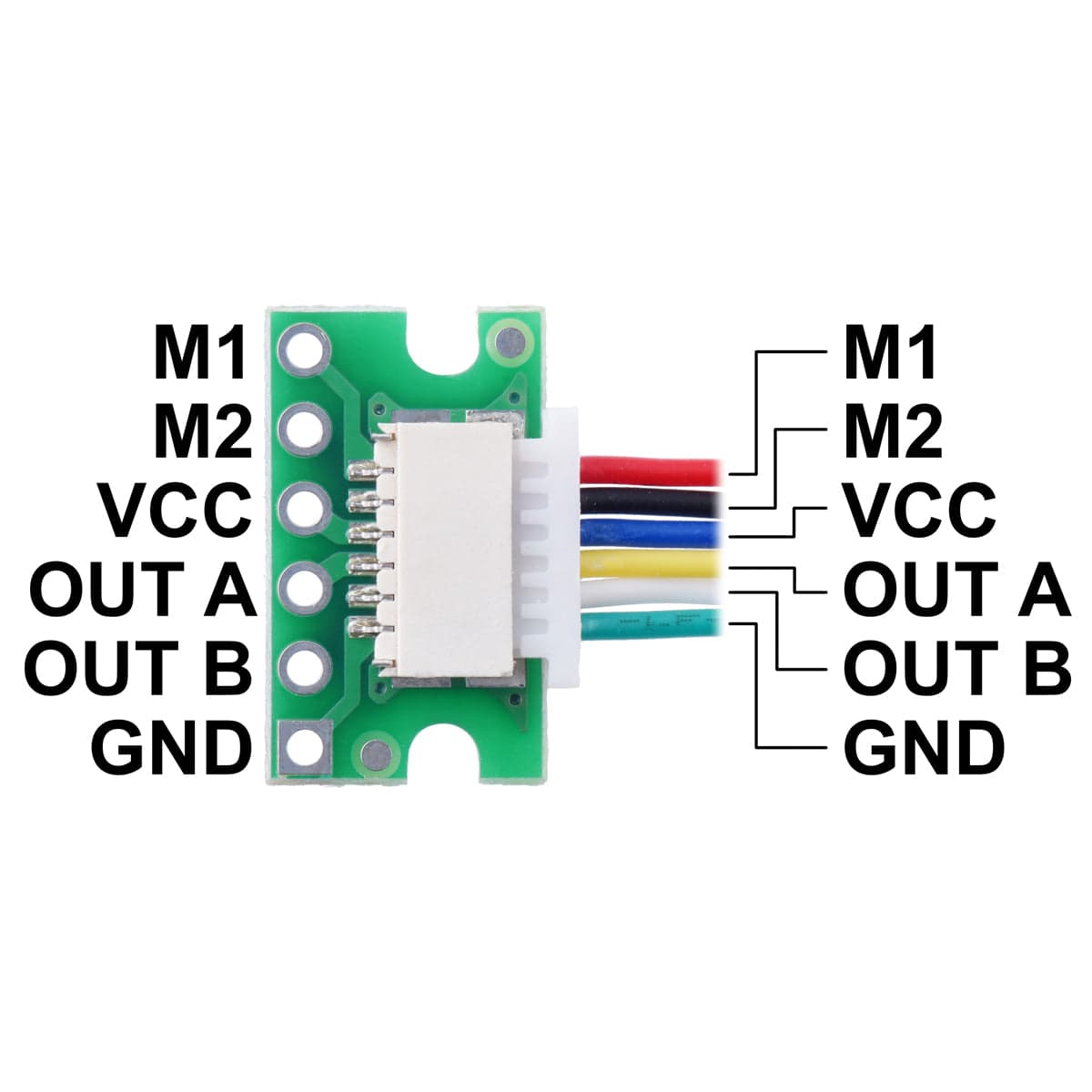 Breakout for 6-pin JST SH-Style Connector - Side Entry - The Pi Hut