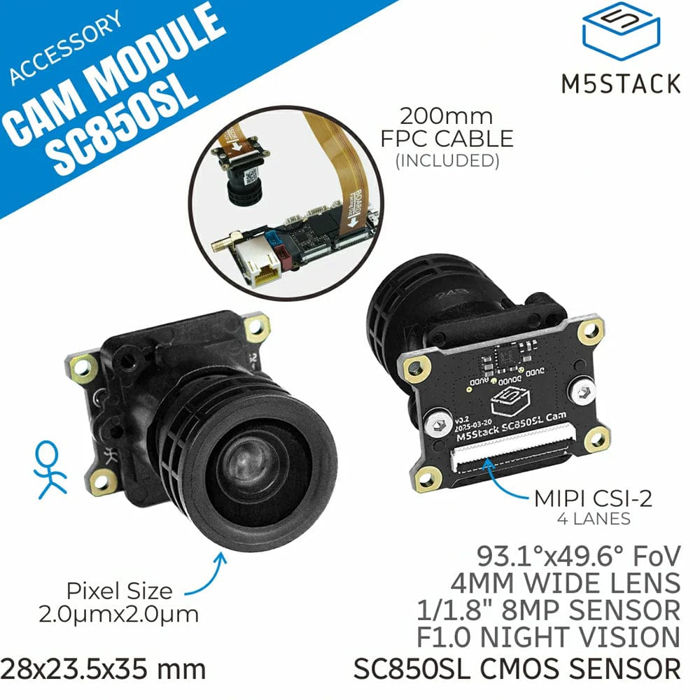 Camera Module 8MP for LLM630 Kit (SC850SL) by M5Stack - The Pi Hut