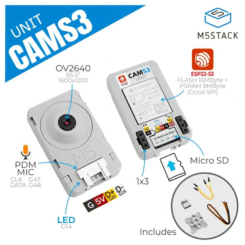 CamS3 Unit Wi-Fi Camera (OV2640)