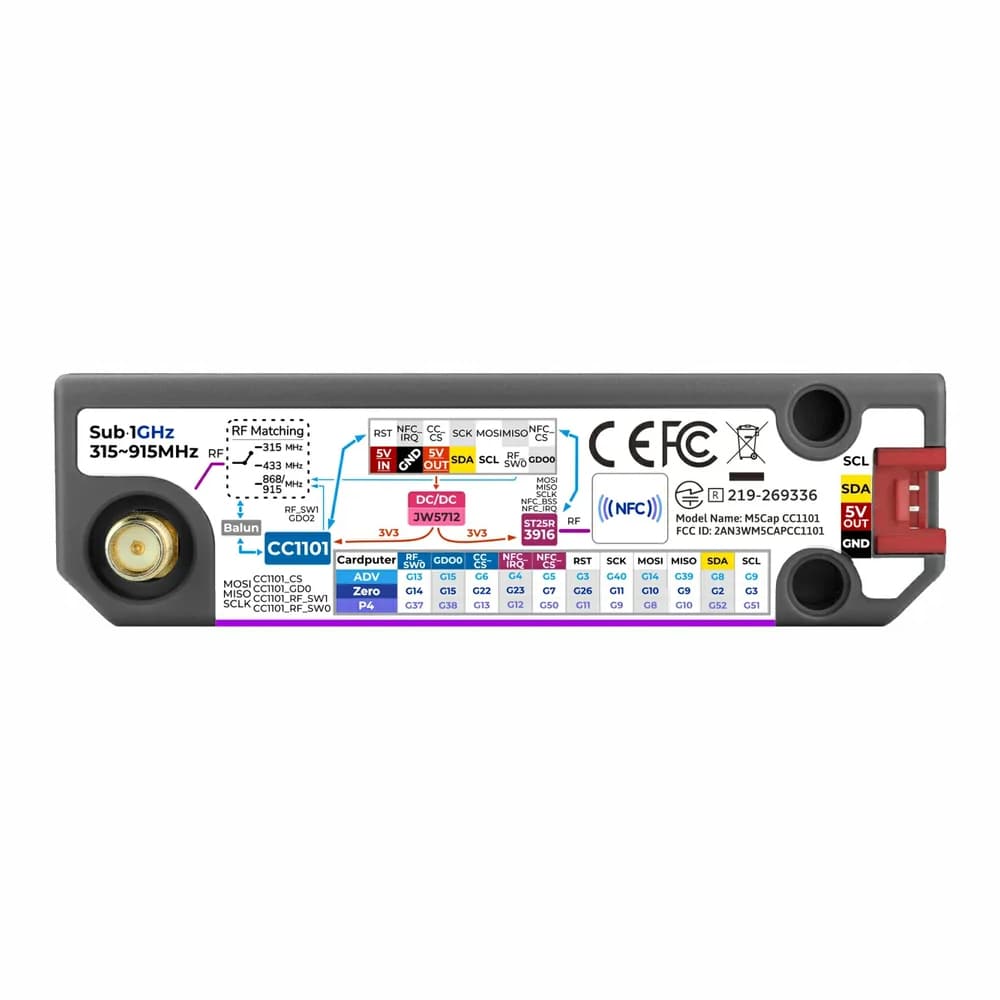 Cap CC1101 & NFC for Cardputer Adv by M5Stack - The Pi Hut