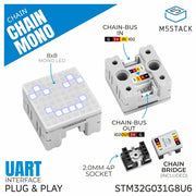Chain Mono Matrix with 8x8 LEDs - White by M5Stack - The Pi Hut
