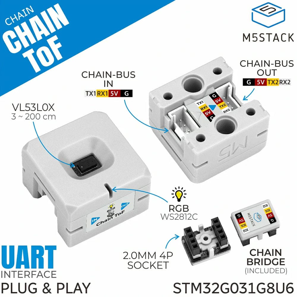Chain ToF (VL53L0) by M5Stack - The Pi Hut