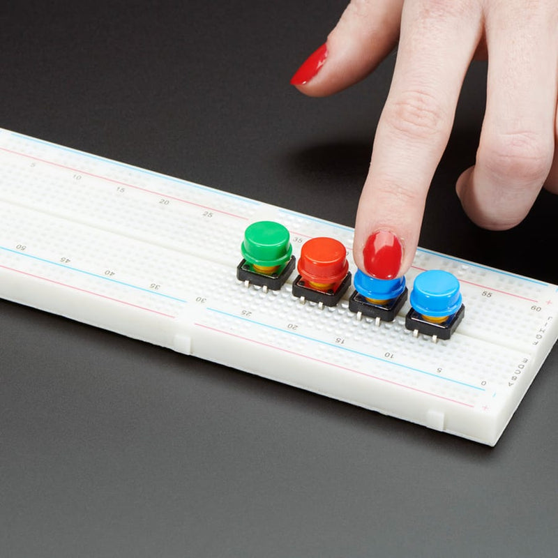 Colorful Round Tactile Button Switch Assortment - 15 pack - The Pi Hut