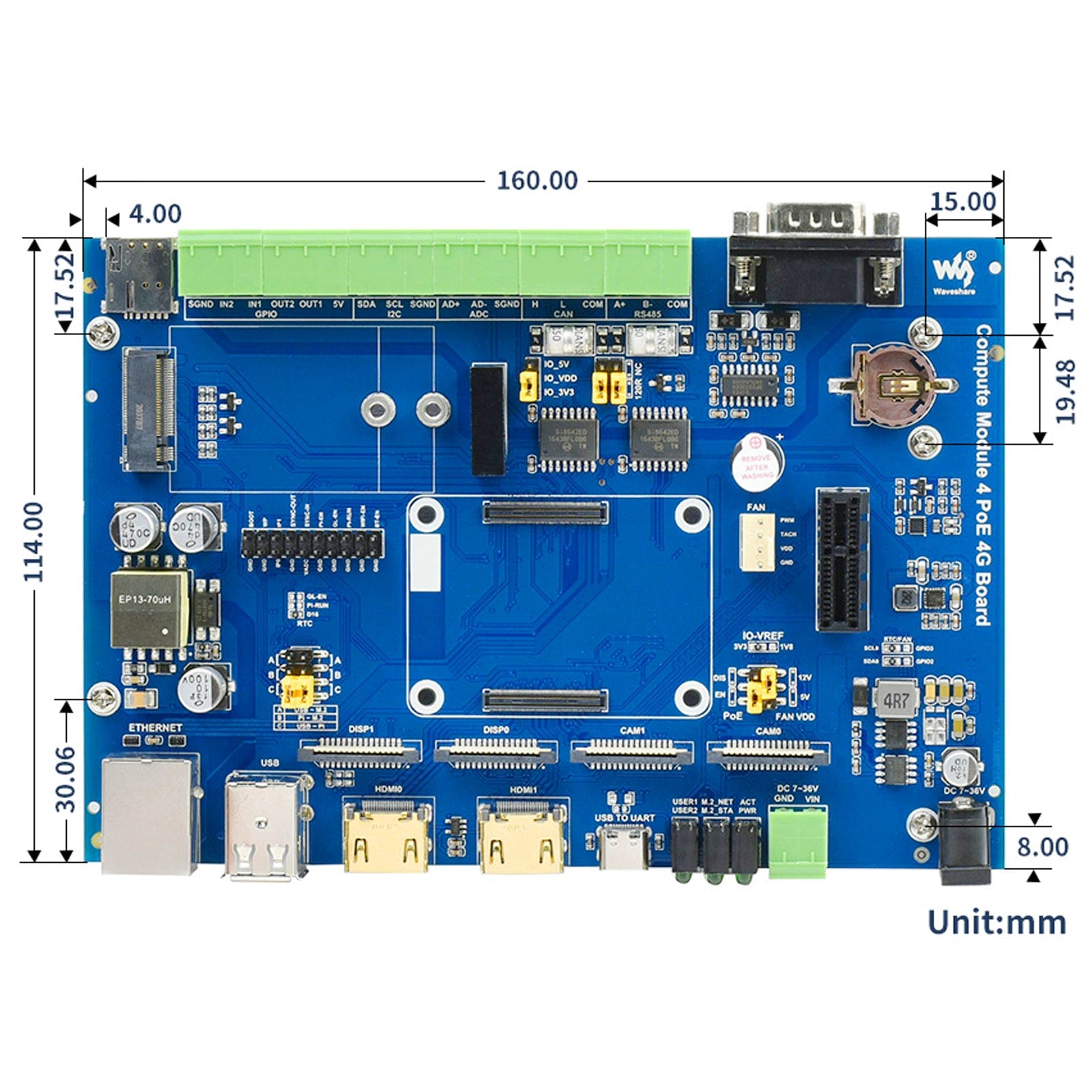 Compute Module 4 Industrial IoT Base Board - The Pi Hut