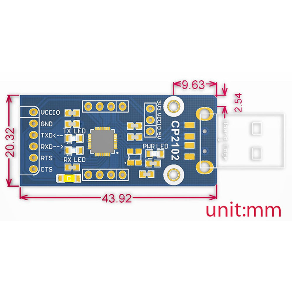 CP2102 USB UART Board (USB-A)