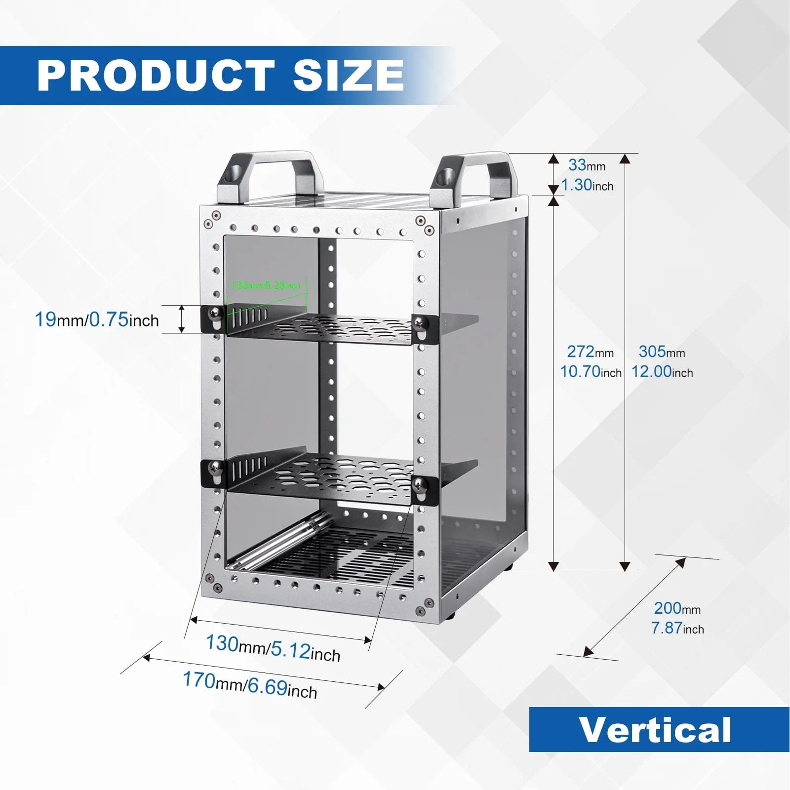 DeskPi RackMate TT - 7-10" 0.5-1U Micro Server Rack by DeskPi - The Pi Hut