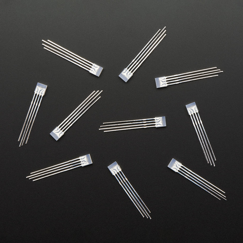 Diffused Rectangular 5mm RGB LEDs - Pack of 10 by Adafruit - The Pi Hut