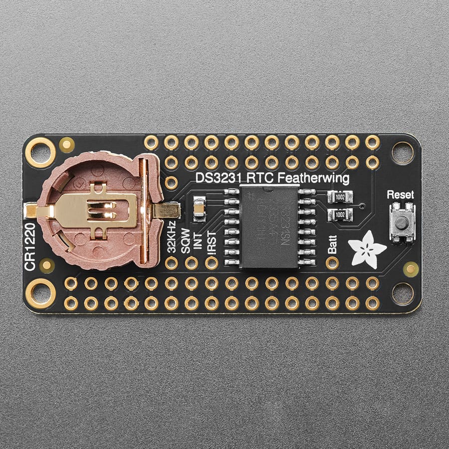 DS3231 Precision RTC FeatherWing - RTC Add-on For Feather Boards by Adafruit - The Pi Hut