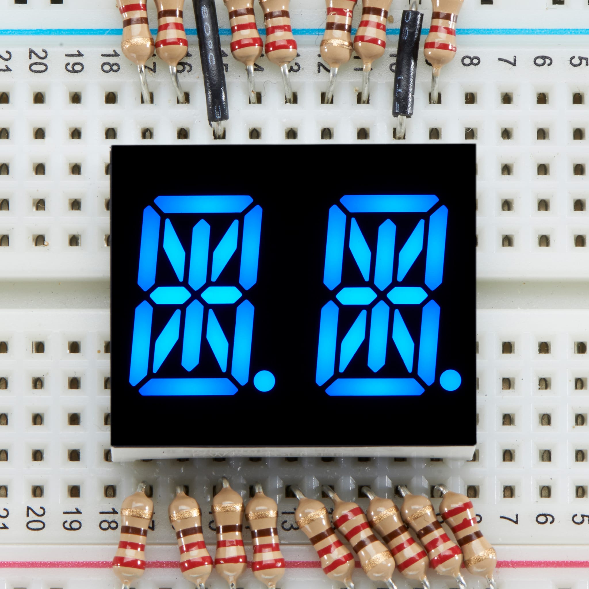 Dual Alphanumeric Display - Blue 0.54" Digit Height - Pack of 2 by Adafruit - The Pi Hut