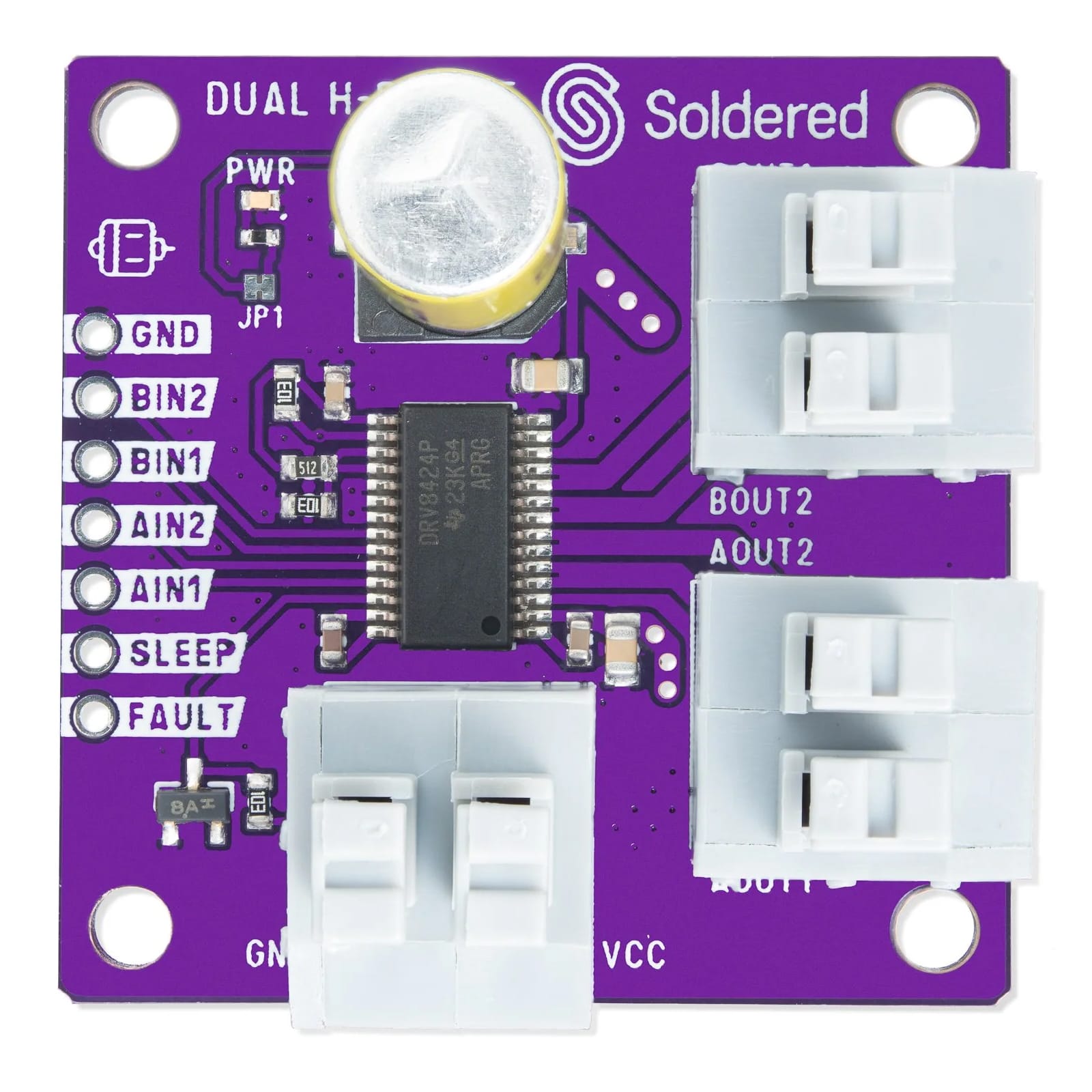 Dual Motor H-bridge DRV8424P Driver Breakout by Soldered Electronics - The Pi Hut