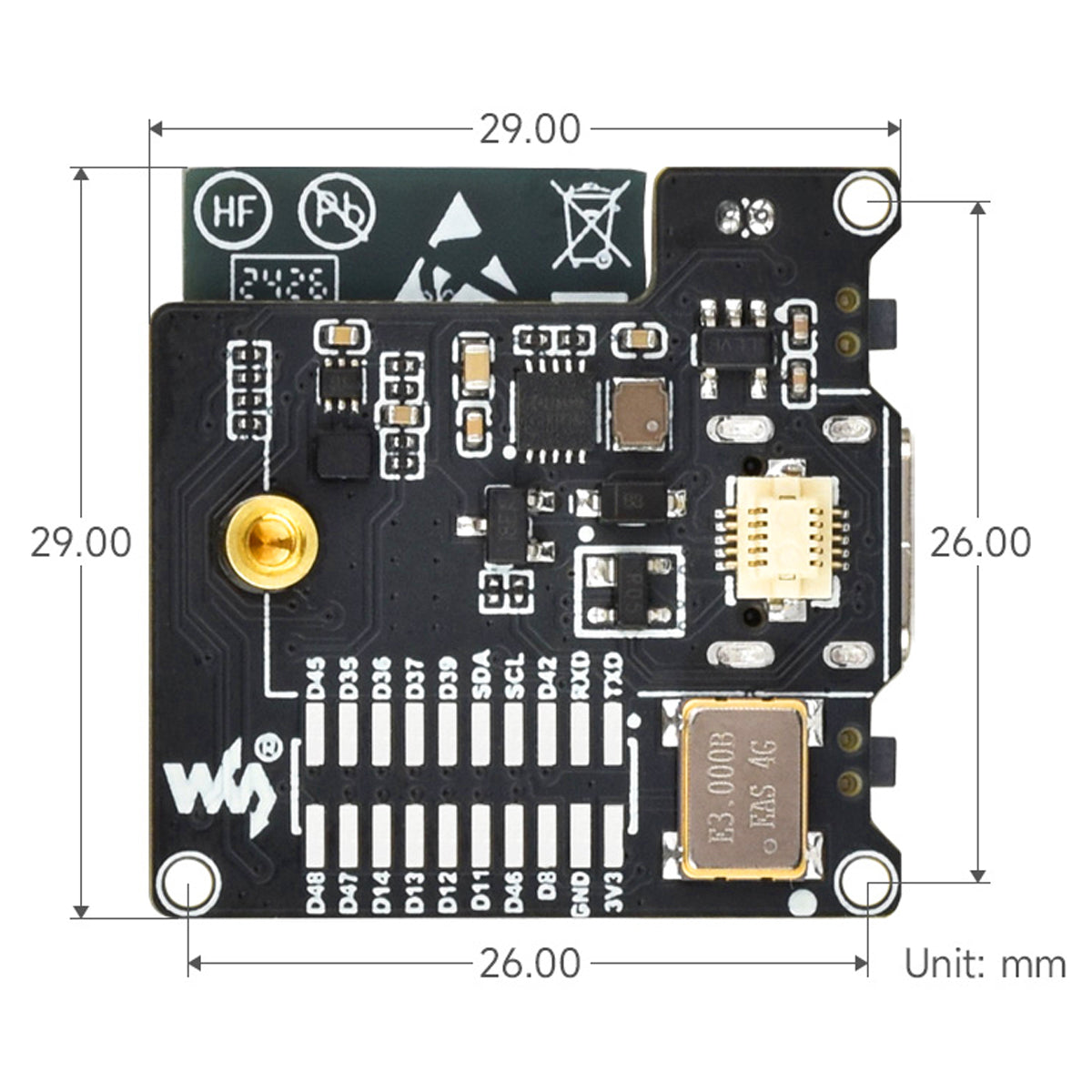 ESP32-S3 IR Thermal Imaging Camera Module (80 x 92)