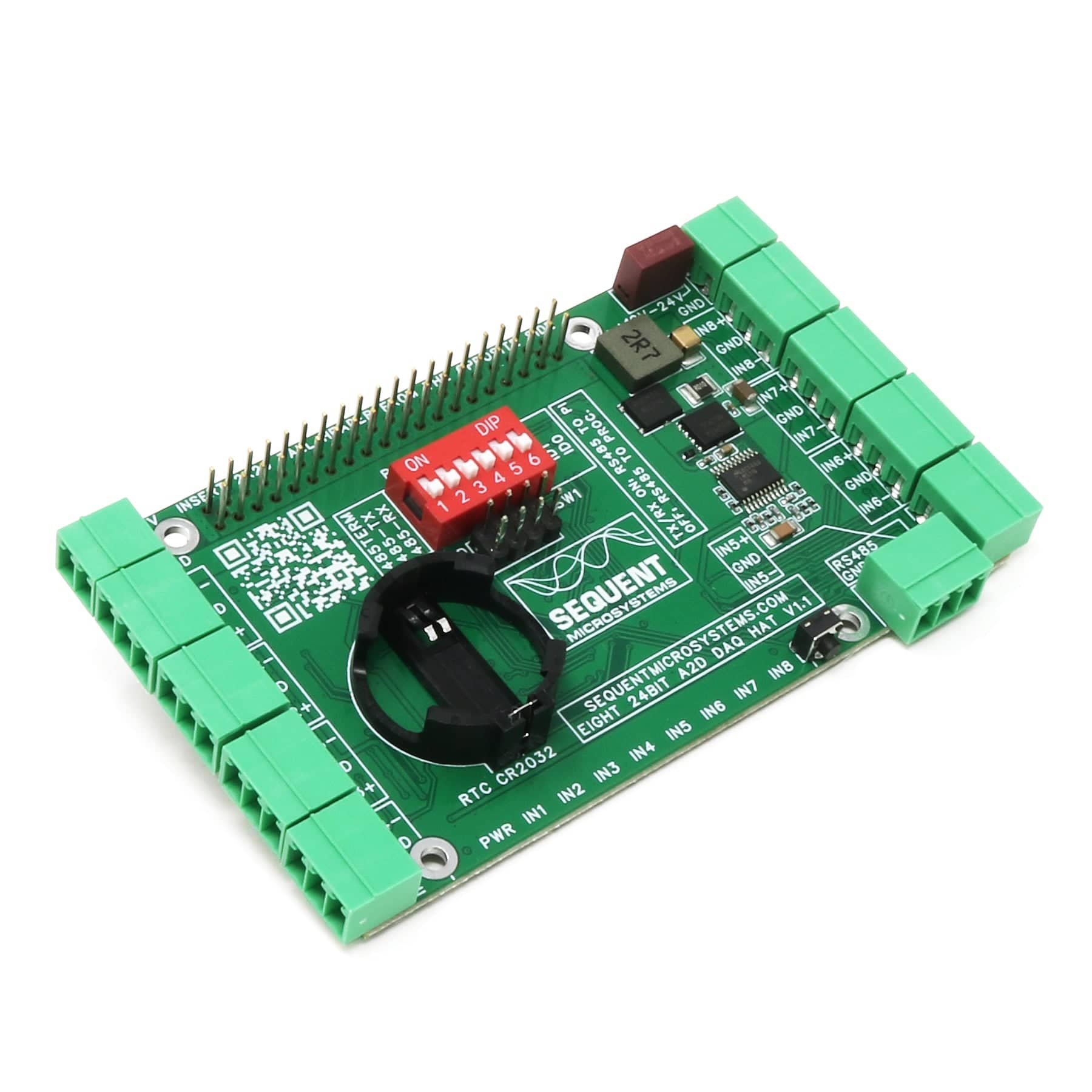 Eight 24-Bit Analog Inputs DAQ HAT for Raspberry Pi V1.1 - The Pi Hut