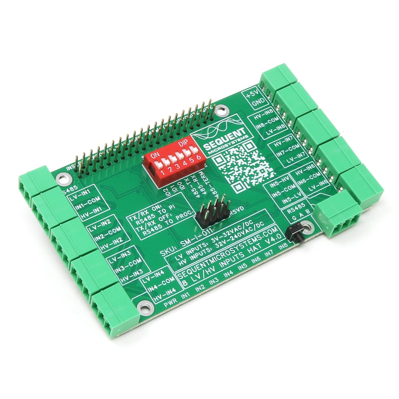Eight HV Digital Inputs 8-Layer Stackable HAT for Raspberry Pi (v4.0) by Sequent - The Pi Hut